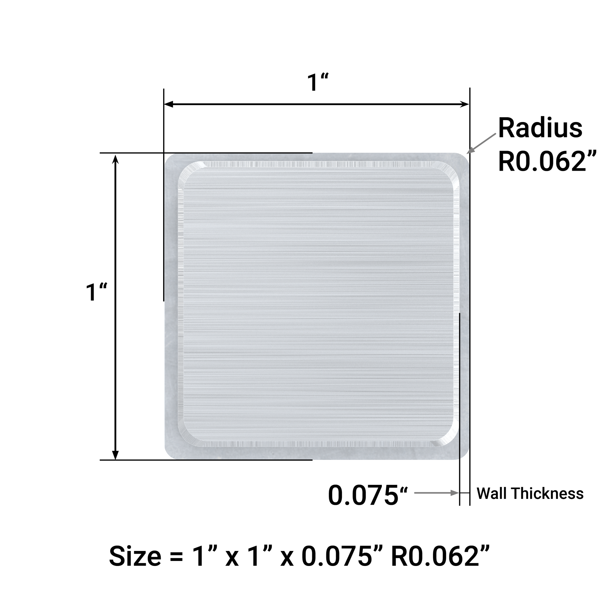 Square End Cap - Radius Edge