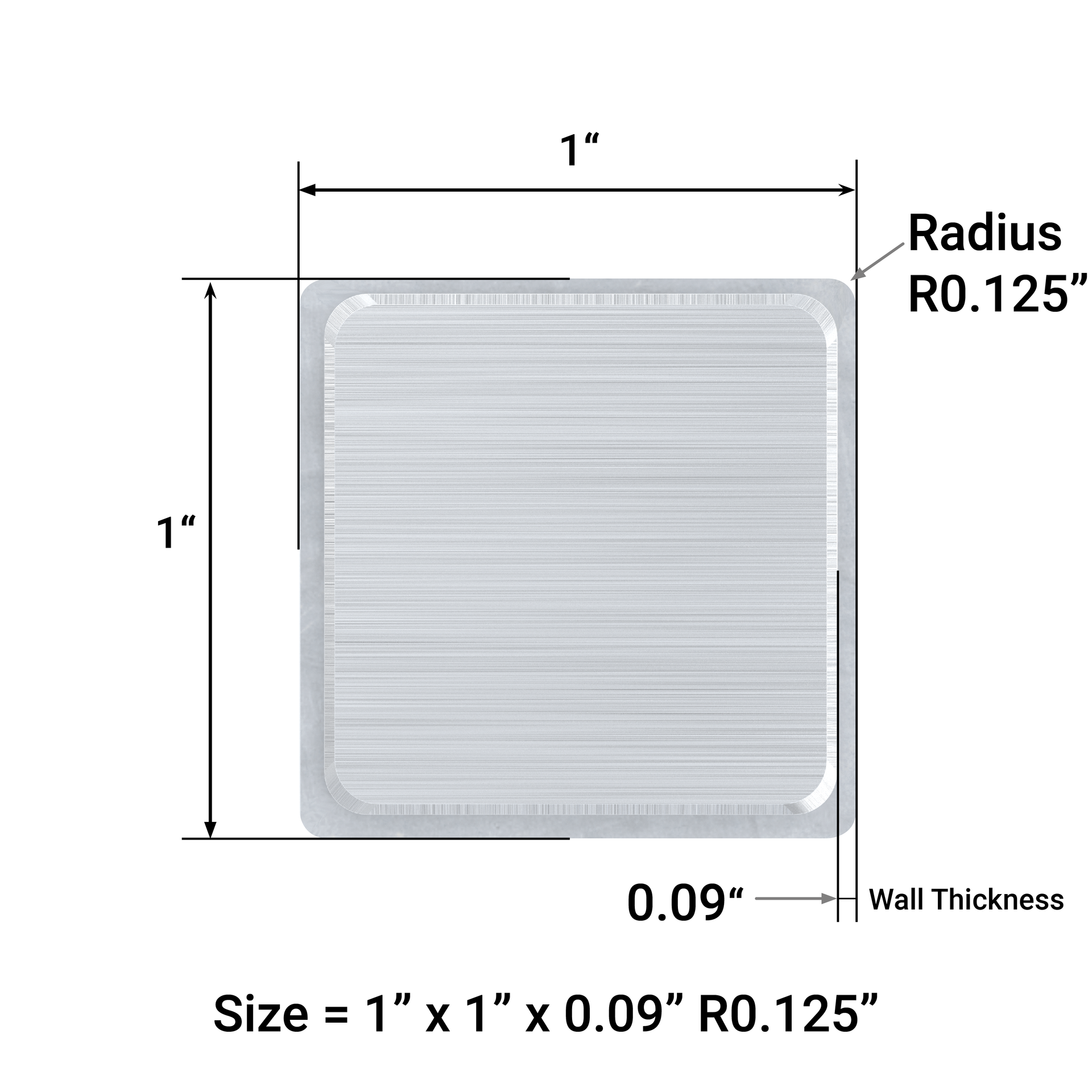 Square End Cap - Radius Edge